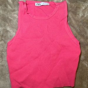 Pink Knit Zara Crop Top